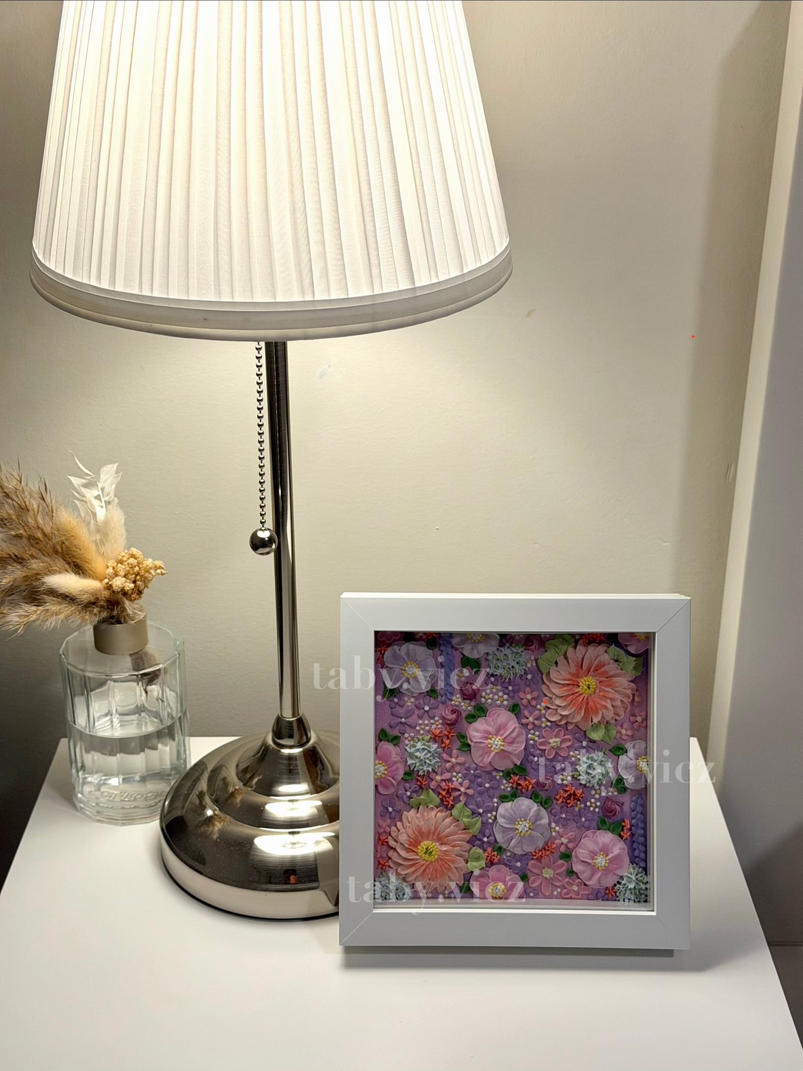 Original Floral Textured Art – Tabletop Framed Collection custom made