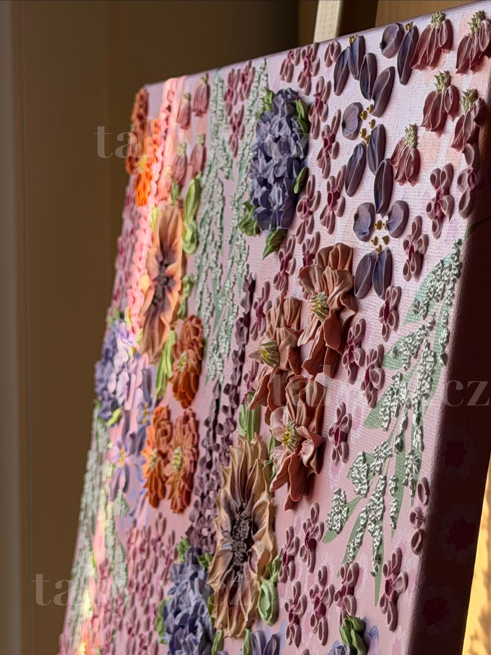 Dusty Rose Garden—Textured Floral Wall Art