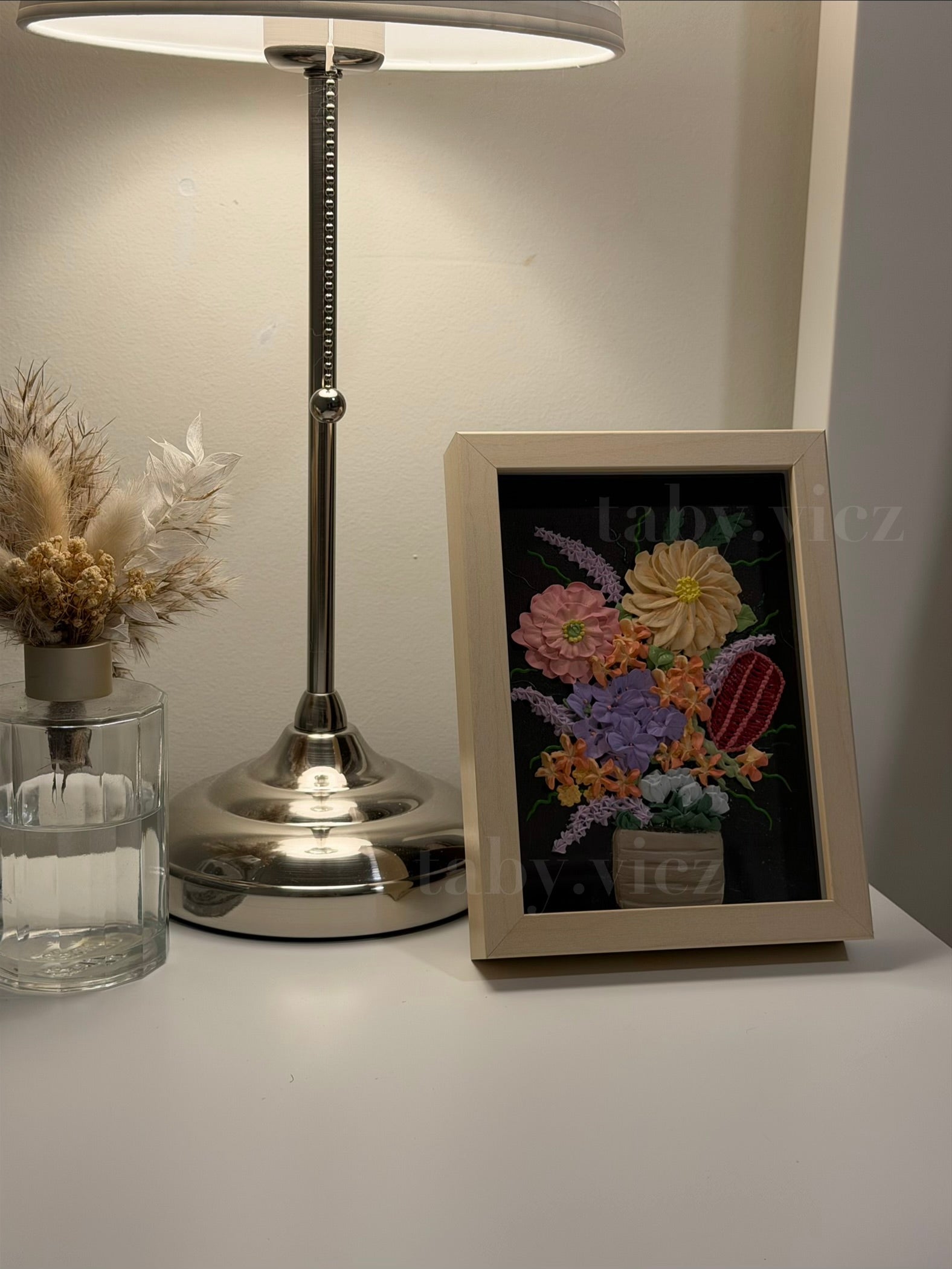 Original Floral Textured Art – Tabletop Framed Collection S07