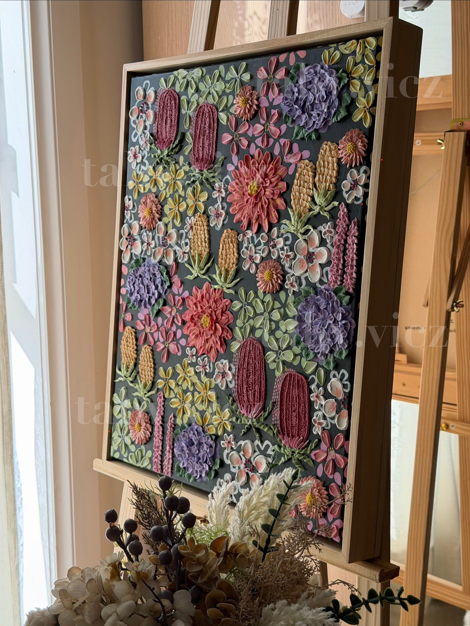 Whispers of the Bush – Colorful Textured Floral Wall Art