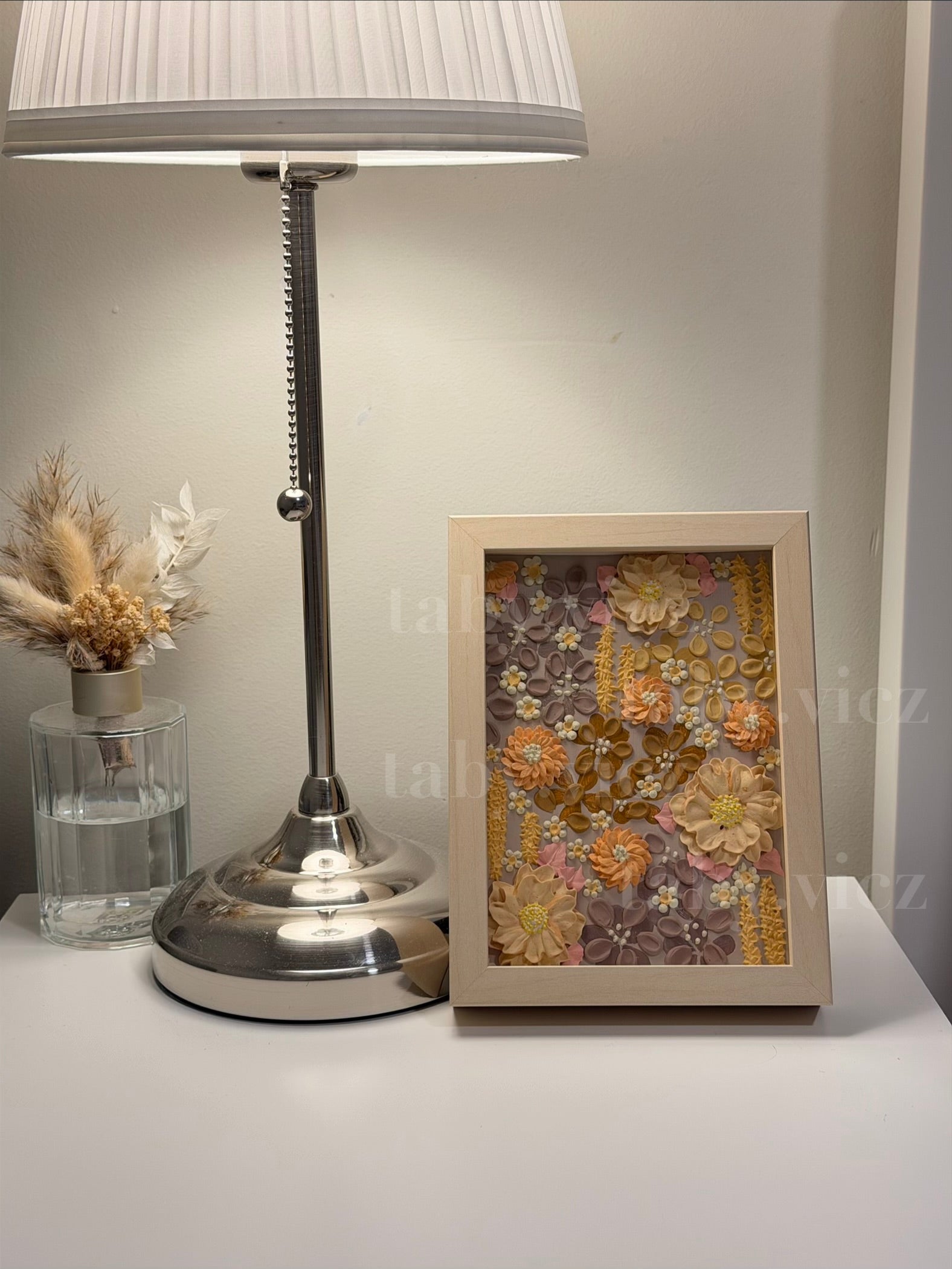 Original Floral Textured Art –  Tabletop Framed Collection S06