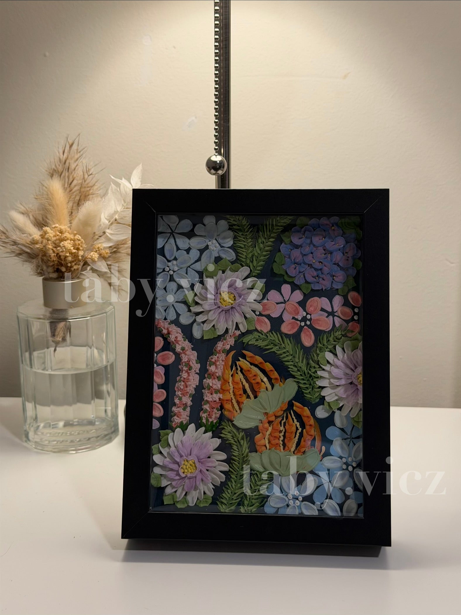 Original Floral Textured Art – Tabletop Framed Collection S05