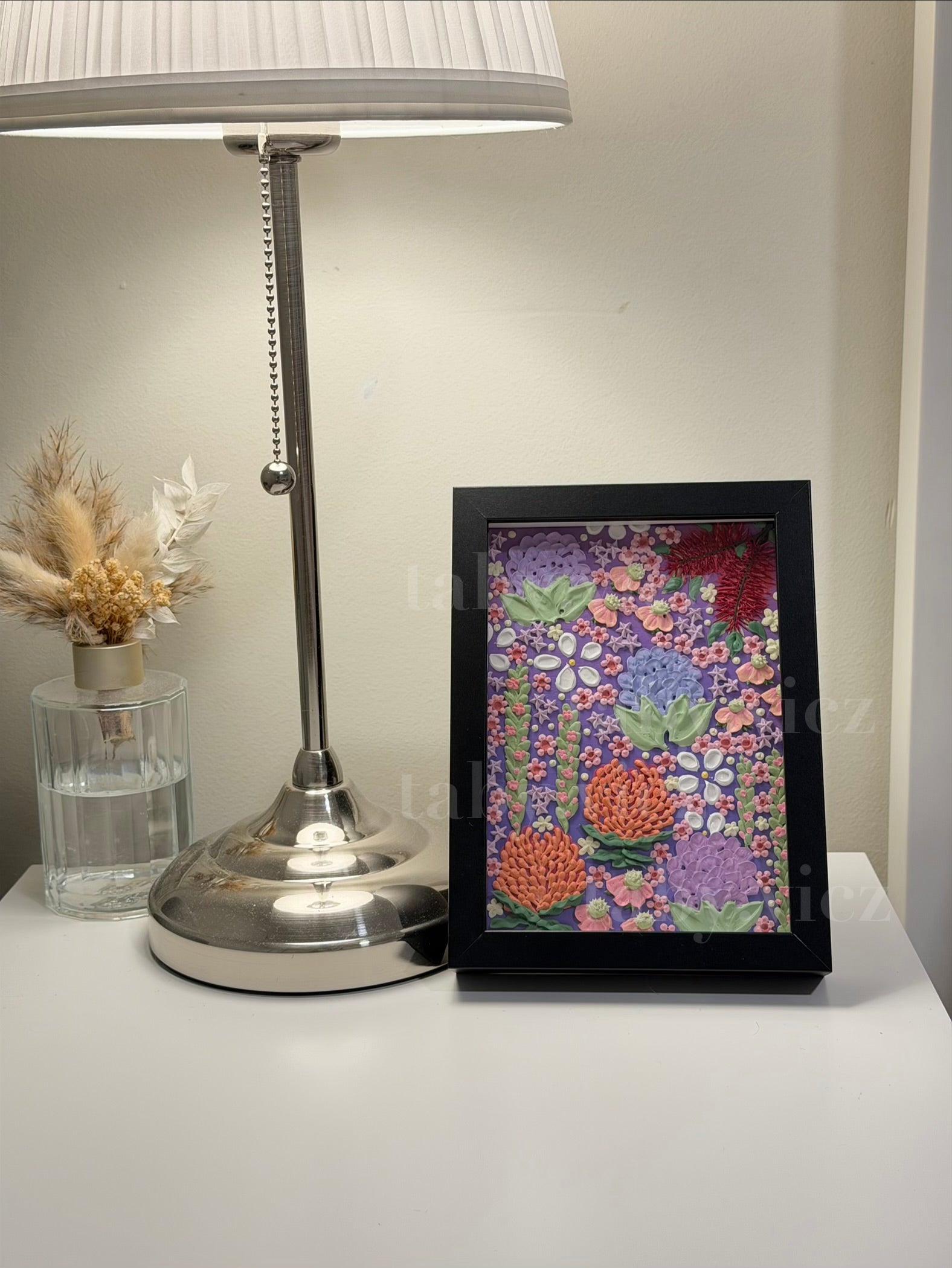 Original Floral Textured Art – Tabletop Framed Collection S04
