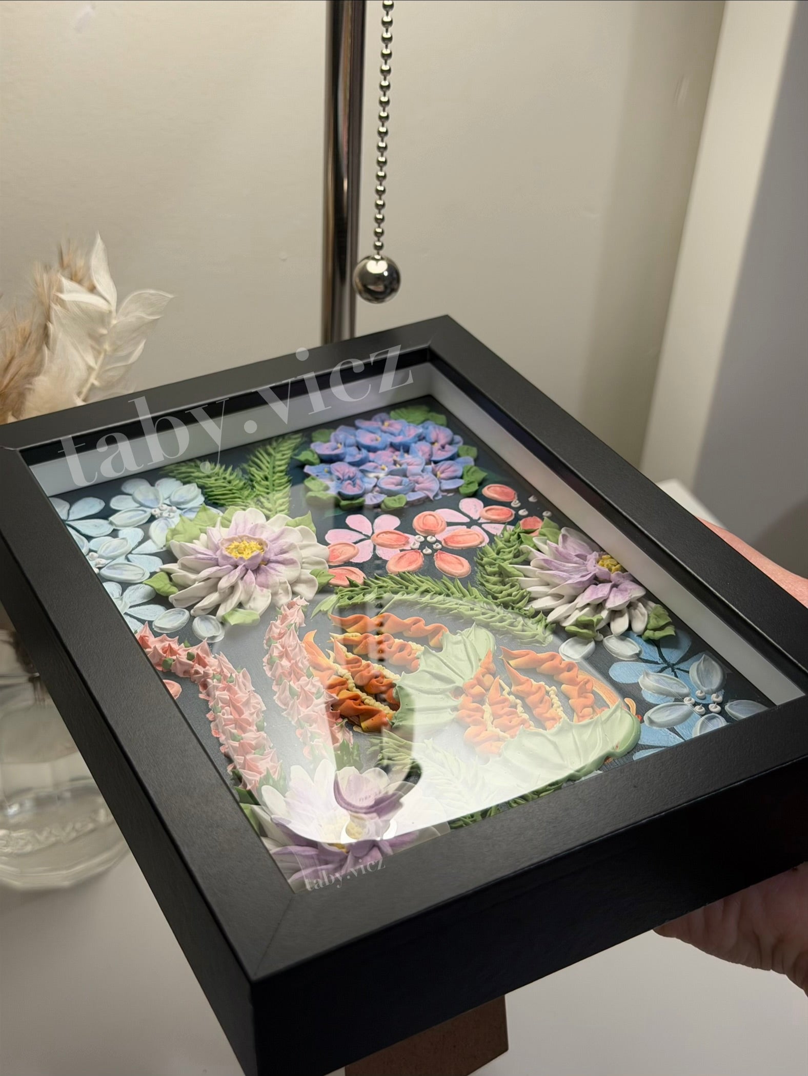 Original Floral Textured Art – Tabletop Framed Collection S05