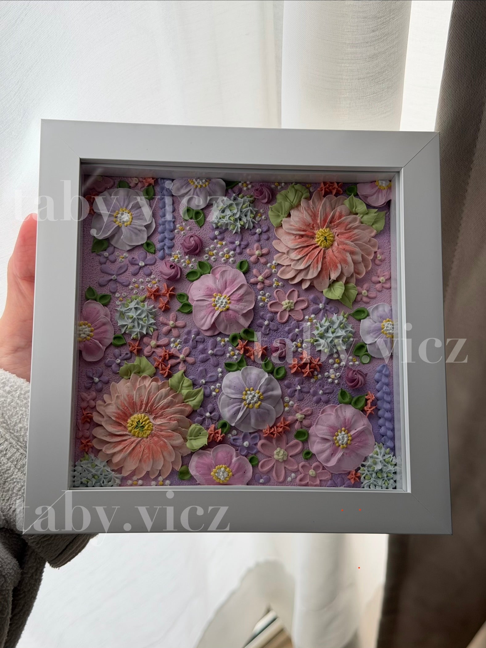 Original Floral Textured Art – Tabletop Framed Collection custom made