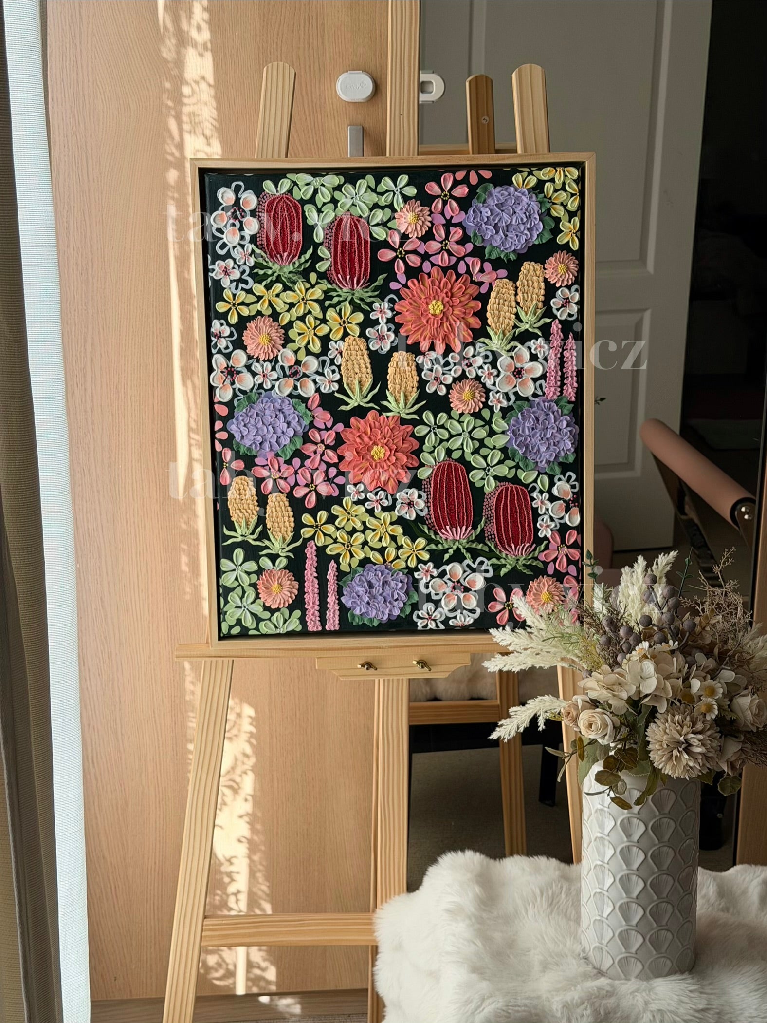 Whispers of the Bush – Colorful Textured Floral Wall Art