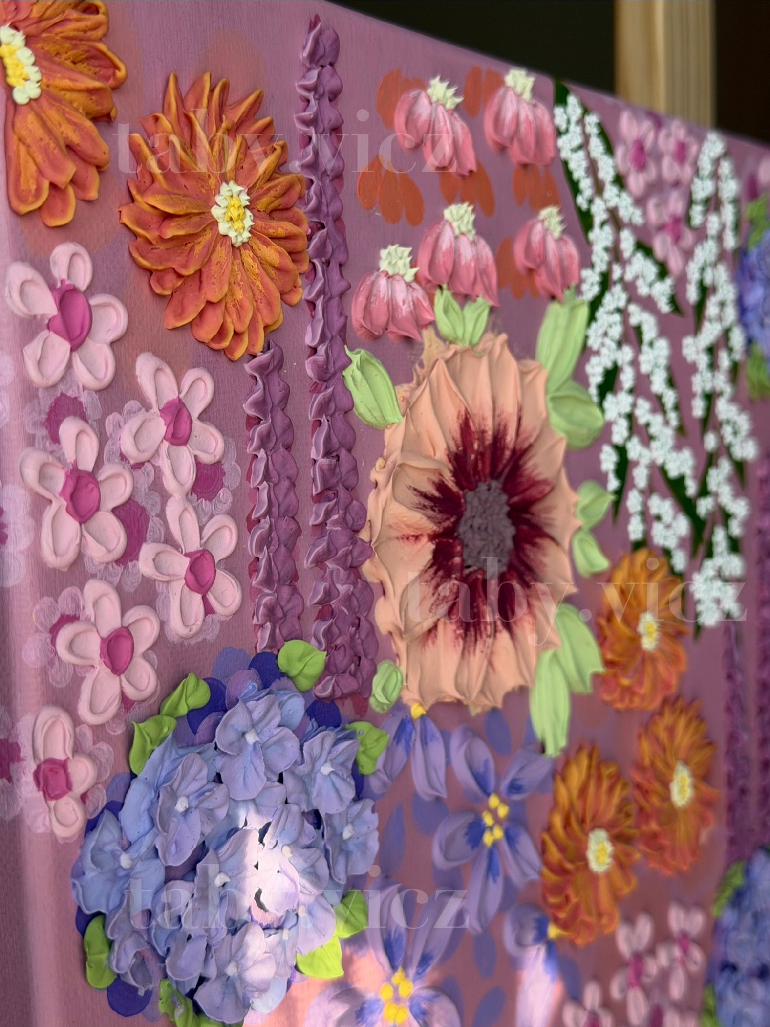 Dusty Rose Garden—Textured Floral Wall Art